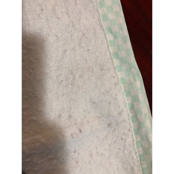 Cuddle Time Baby Crib Blanket VTG Mint Checkered Embroidered Detailed Bear with - Picture 8 of 9